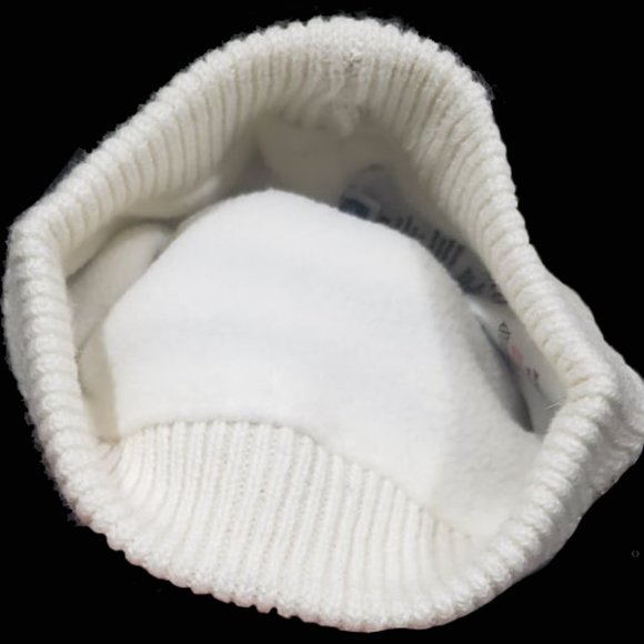 NEW Jacadi Paris Baby Wool Alpaca Pom Beanie Striped Scalloped Gold Knit Hat - Picture 3 of 4